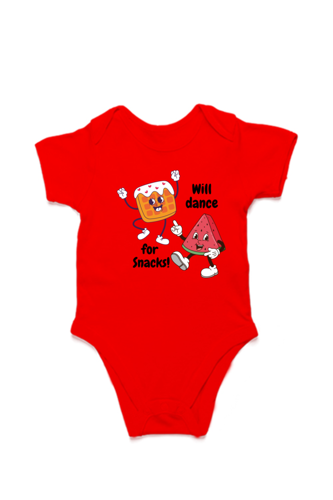 Will Dance for Snacks! Comfy Baby Rompers