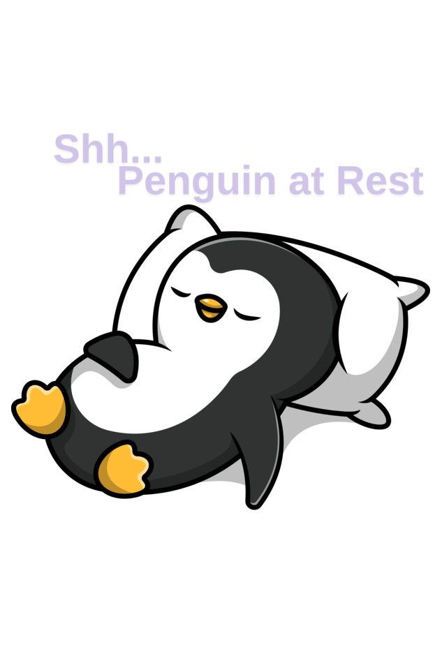 Shh... Penguin at Rest" Girls Graphic Printed T-shirt