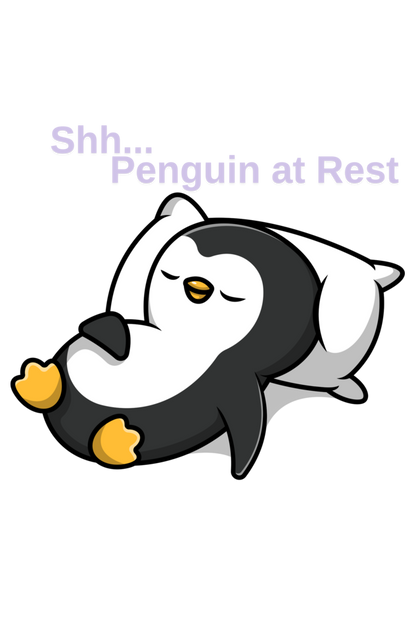 Shh... Penguin at Rest" Girls Graphic Printed T-shirt