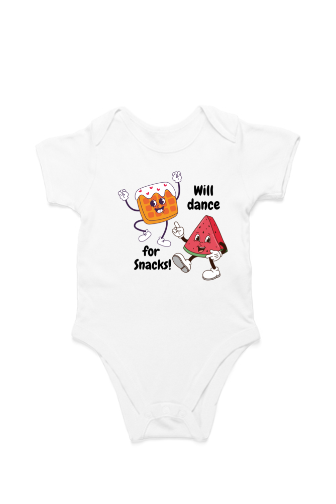 Will Dance for Snacks! Comfy Baby Rompers