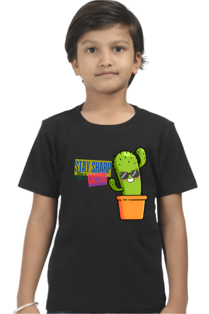 Stay sharp like a cactus Boys Graphic Printed T-shirt