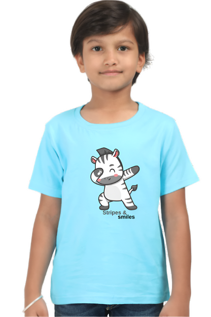 Stripes & smiles Boys Graphic Printed T-shirt.