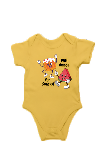 Will Dance for Snacks! Comfy Baby Rompers