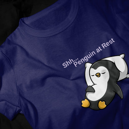 Shh... Penguin at Rest" Girls Graphic Printed T-shirt