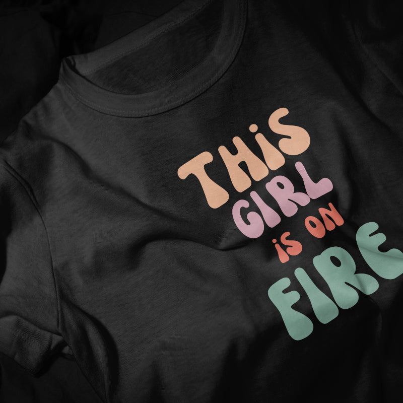 This girl is on fire Girls Graphic Printed T-shirt