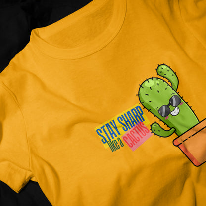 Stay sharp like a cactus Boys Graphic Printed T-shirt